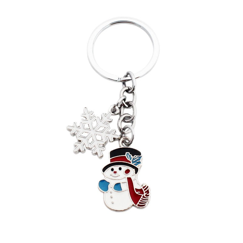 Wholesale Christmas Santa Claus Christmas Tree Drop Oil Zinc Alloy Keychain